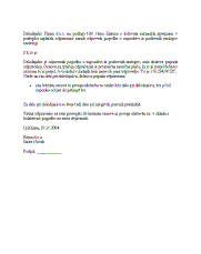 Sklep o določitvi odpravnine ob prenehanju pogodbe o zaposlitvi Sklep o določitvi odpravnine ob prenehanju pogodbe o zaposlitvi