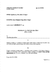 Predlog upnika za opravo druge javne dražbe nepremičnine Predlog upnika za opravo druge javne dražbe nepremičnine