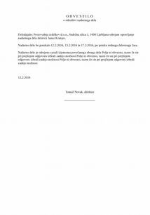 Odreditev nadurnega dela Odreditev nadurnega dela