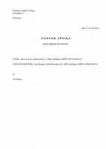 Ugovor upnika zoper odpust obveznosti ali zaradi prekratke preizkusne dobe v osebnem stečaju