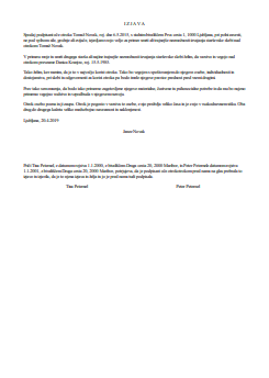 Izjava o izvajanju skrbi nad otrokom Izjava o izvajanju skrbi nad otrokom