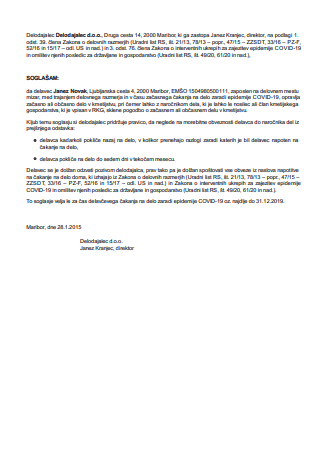 Soglasje delodajalca za opravljanje začasnega ali občasnega dela v kmetijstvu