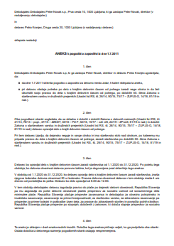 Aneks k pogodbi o zaposlitvi - krajši delovni čas zaradi starševstva Aneks k pogodbi o zaposlitvi - krajši delovni čas zaradi starševstva