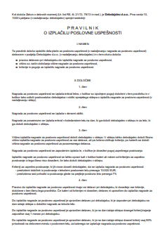 Pravilnik o izplačilu nagrade za poslovno uspešnost oz. božičnice oz. 13. plače