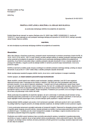 Predlog stečajnega dolžnika v osebnem stečaju za registracijo s.p.