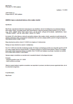 Vloga za odsotnost delavca, žrtve nasilja v družini Vloga za odsotnost delavca, žrtve nasilja v družini