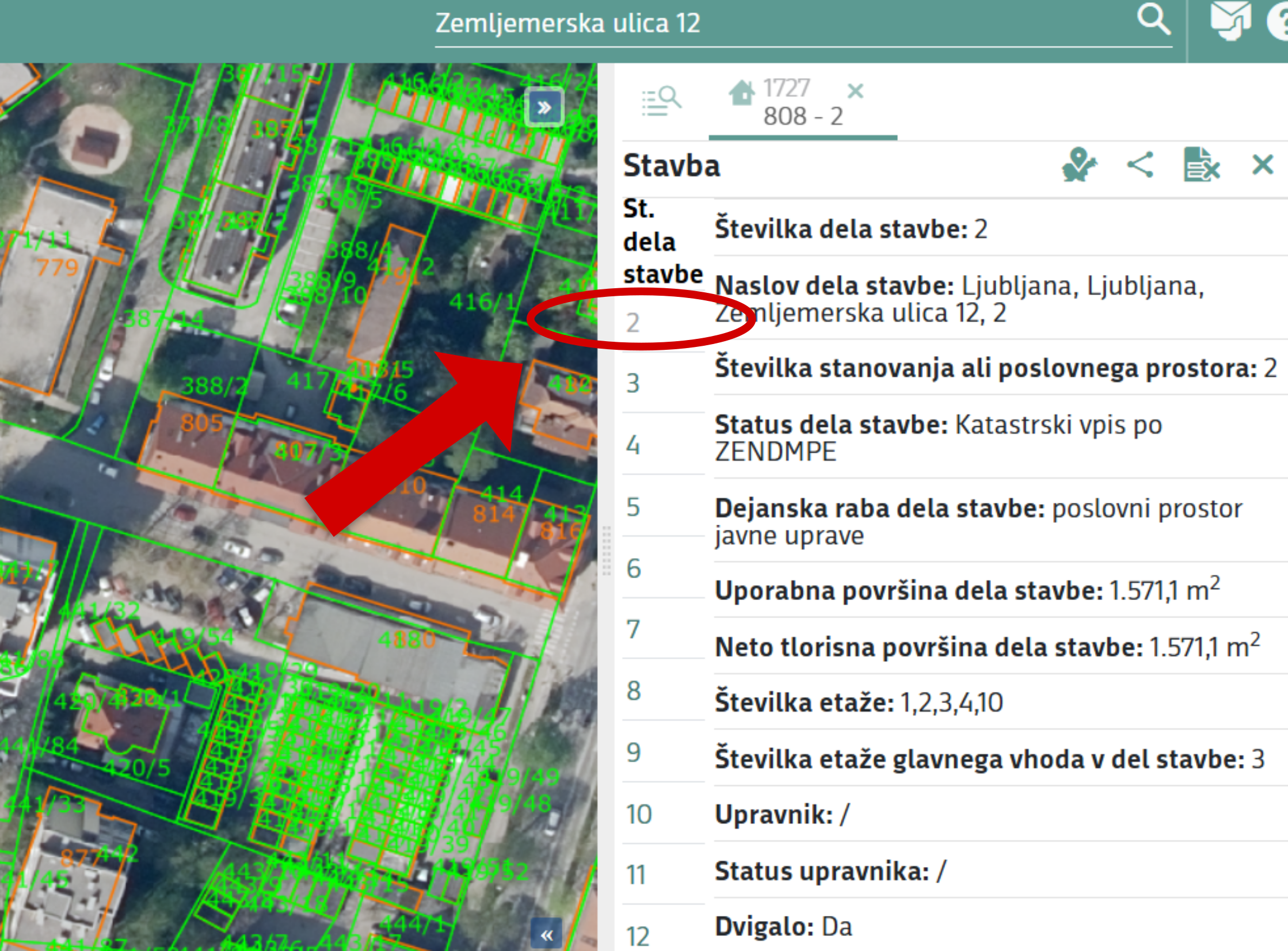 Podatki o nepremičnini so na voljo na desni strani.