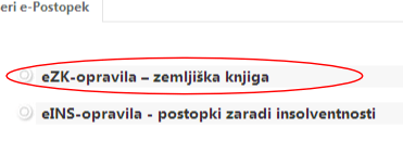 eZK-opravila – zemljiška knjiga