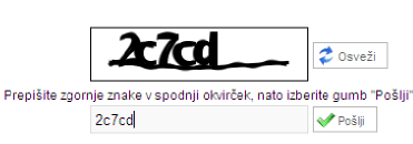 Prepišete varnostno kodo