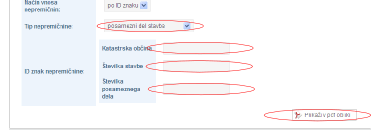 Izberemo tip nepremičnine in vnesemo podatke